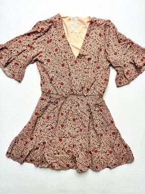 Sadie & Sage Burgundy Floral Long Sleeve Dress